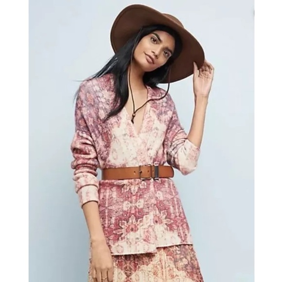 Anthropologie Sweaters - Anthropologie Akemi + Kin Laurel Canyon Pink Floral Cardigan Sweater S Petite